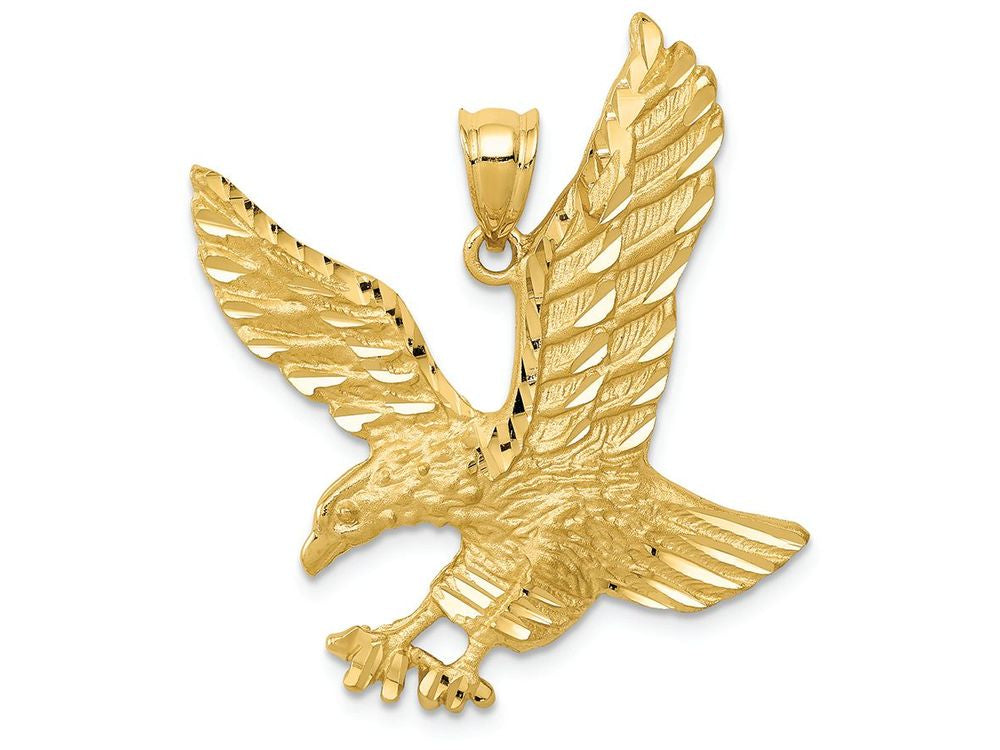 FJC Finejewelers 14k Yellow Gold Satin Bright Cut Eagle Charm
