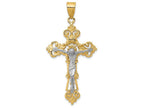 FJC Finejewelers 14k Two-tone Gold Inri Fleur De Lis Crucifix Charm