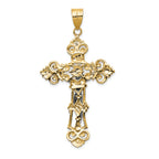 FJC Finejewelers 14k Two-tone Gold Inri Fleur De Lis Crucifix Charm