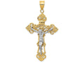 FJC Finejewelers 14k Two-tone Gold Inri Fleur De Lis Crucifix Charm