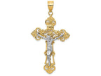 FJC Finejewelers 14k Two-tone Gold Inri Fleur De Lis Crucifix Charm