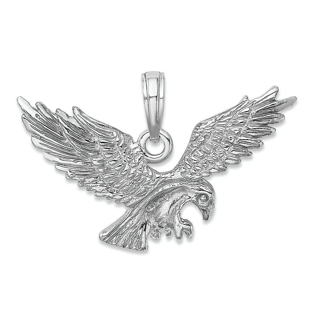 FJC Finejewelers 14k White Gold White 3d Eagle Landing Charm