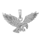 FJC Finejewelers 14k White Gold White 3d Eagle Landing Charm