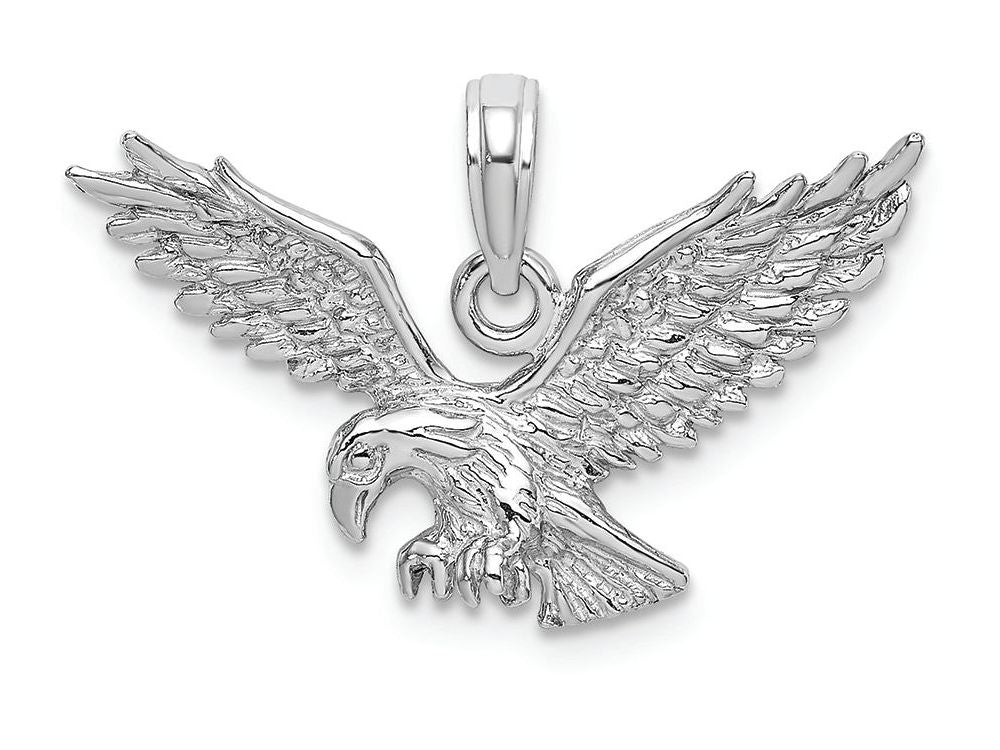 FJC Finejewelers 14k White Gold White 3d Eagle Landing Charm