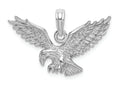 FJC Finejewelers 14k White Gold White 3d Eagle Landing Charm