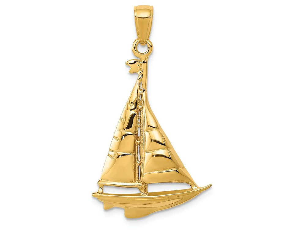 FJC Finejewelers 14k Yellow Gold Polished Sailboat Charm