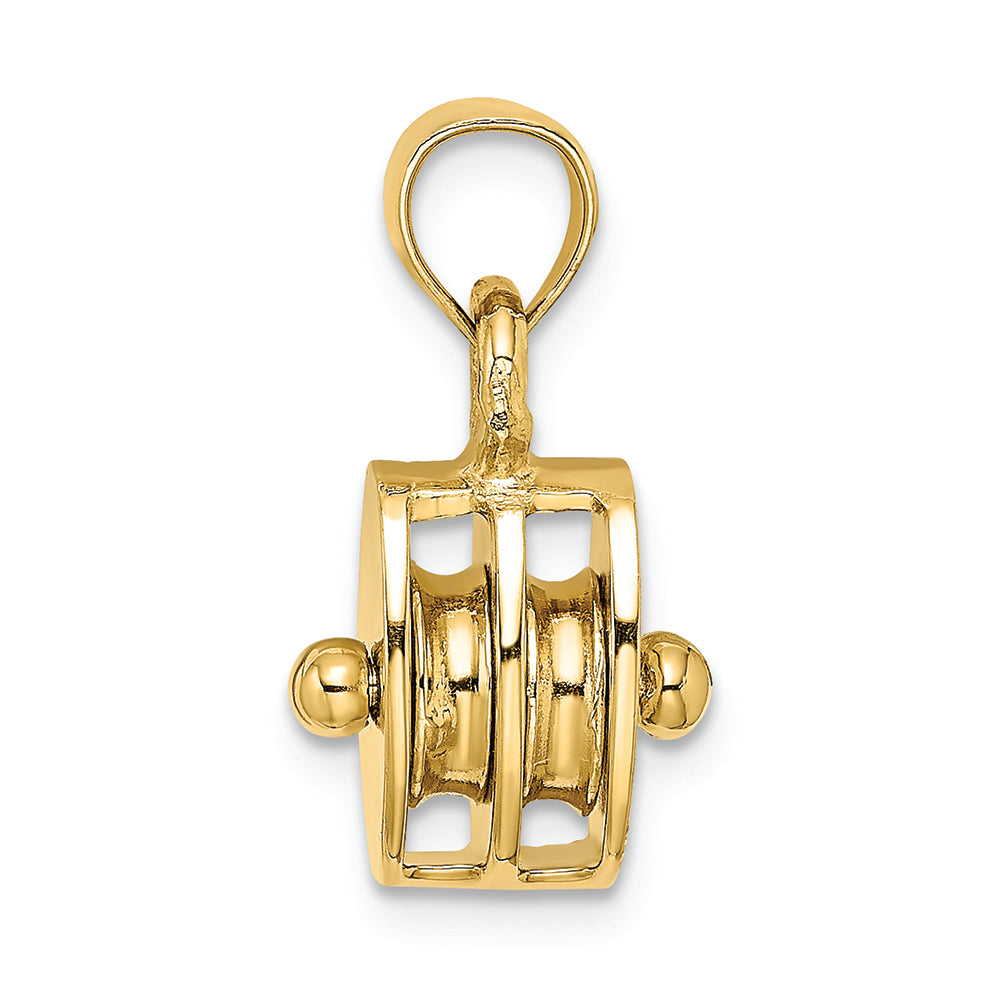 FJC Finejewelers 14k Yellow Gold Polished 3d Moveable Pulley Charm