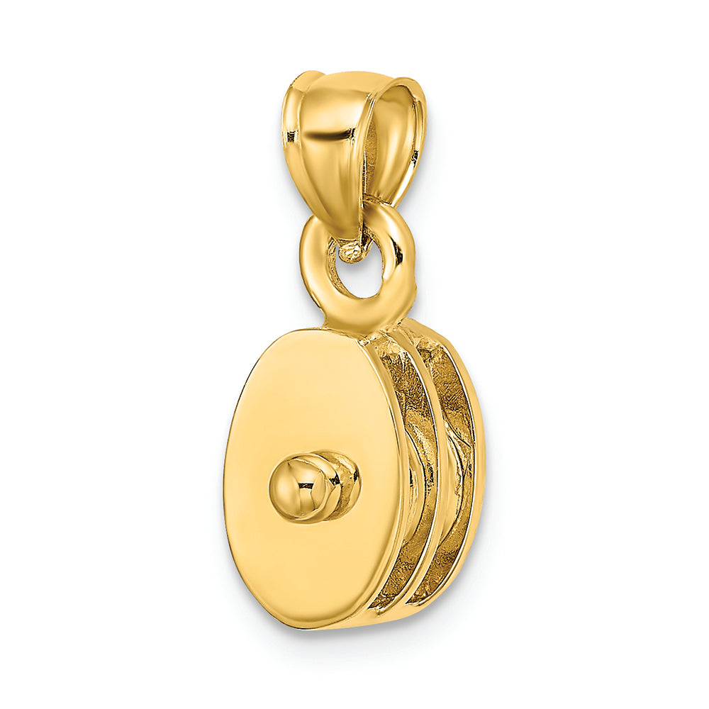 FJC Finejewelers 14k Yellow Gold Polished 3d Moveable Pulley Charm