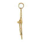 FJC Finejewelers 14k Yellow Gold Inri Fleur De Lis Crucifix Charm