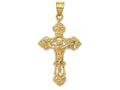 FJC Finejewelers 14k Yellow Gold Inri Fleur De Lis Crucifix Charm