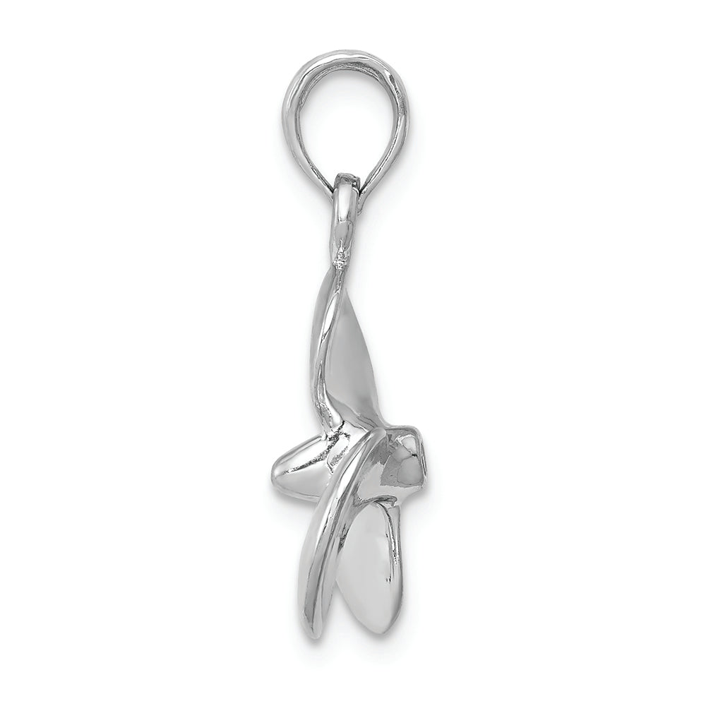 FJC Finejewelers 14k White Gold White 3d Three Blade Propeller with Center Bead Charm