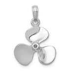 FJC Finejewelers 14k White Gold White 3d Three Blade Propeller with Center Bead Charm