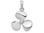 FJC Finejewelers 14k White Gold White 3d Three Blade Propeller with Center Bead Charm