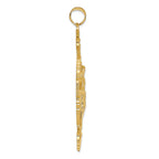 FJC Finejewelers 14k Yellow Gold Inri Fleur De Lis Crucifix Charm