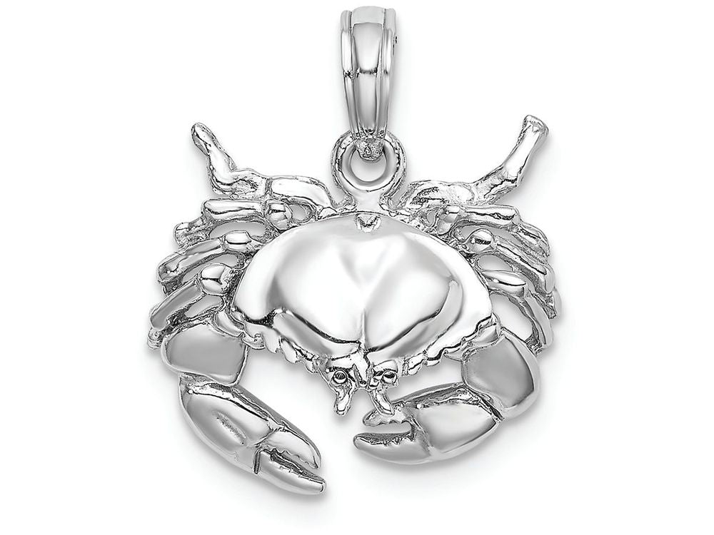 FJC Finejewelers 14k White Gold Stone Crab Facing Down Charm