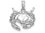 FJC Finejewelers 14k White Gold Stone Crab Facing Down Charm