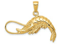 FJC Finejewelers 14k Yellow Gold Polished 3d Shrimp Charm