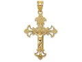 FJC Finejewelers 14k Yellow Gold Inri Fleur De Lis Crucifix Charm