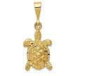 FJC Finejewelers 14k Yellow Gold Solid Polished Open-backed Sea Turtle Charm