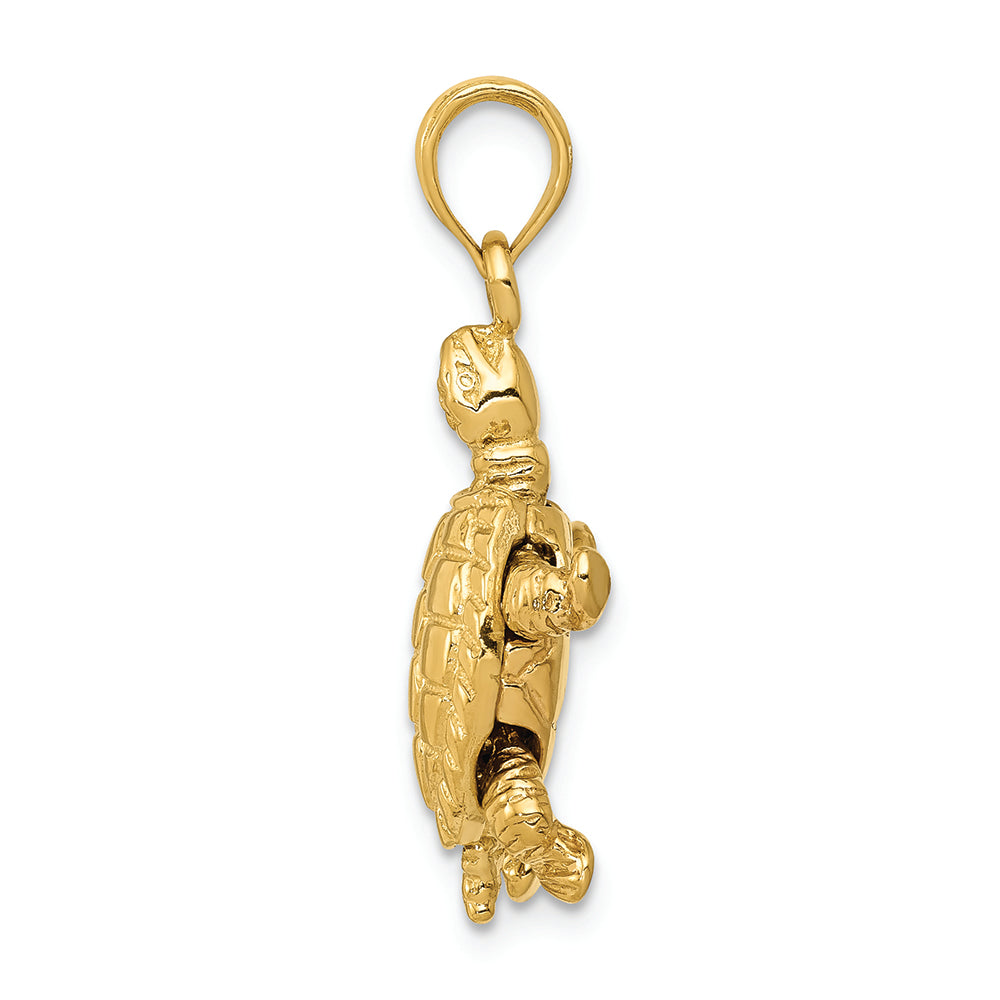 FJC Finejewelers 14k Yellow Gold Solid Polished 3d Moveable Turtle Charm