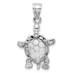 FJC Finejewelers 14k White Gold White 3d Land Turtle with Moveable Head Legs Charm