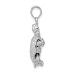 FJC Finejewelers 14k White Gold White 3d Land Turtle with Moveable Head Legs Charm