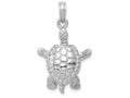FJC Finejewelers 14k White Gold White 3d Land Turtle with Moveable Head Legs Charm