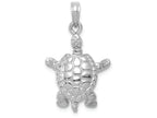 FJC Finejewelers 14k White Gold White 3d Land Turtle with Moveable Head Legs Charm