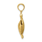 FJC Finejewelers 14k Yellow Gold Solid Polished 3d Moveable Turtle Charm