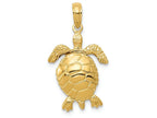 FJC Finejewelers 14k Yellow Gold Solid Polished 3d Moveable Turtle Charm