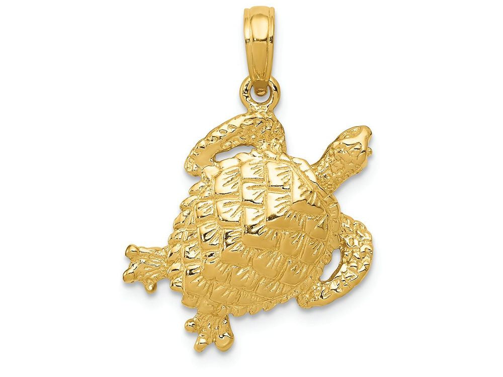 FJC Finejewelers 14k Yellow Gold Solid Polished Open-backed Turtle Charm