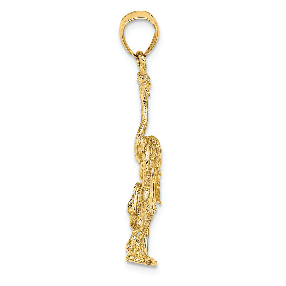 FJC Finejewelers 14k Yellow Gold Solid Polished 3d Double Flamingo Charm