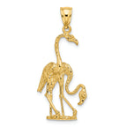 FJC Finejewelers 14k Yellow Gold Solid Polished 3d Double Flamingo Charm