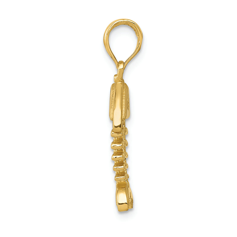 FJC Finejewelers 14k Yellow Gold Polished 3d Fish Bone Charm