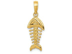 FJC Finejewelers 14k Yellow Gold Polished 3d Fish Bone Charm