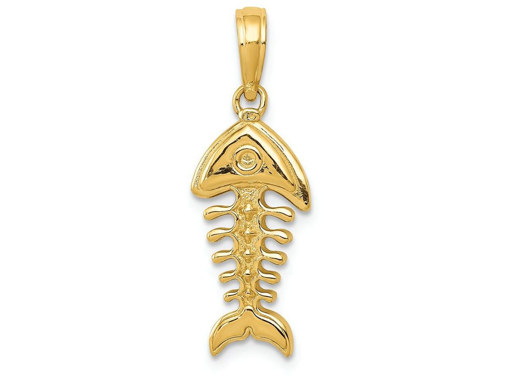 FJC Finejewelers 14k Yellow Gold Polished 3d Fish Bone Charm