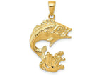 FJC Finejewelers 14k Yellow Gold Polished Open-backed Bass Fish Charm