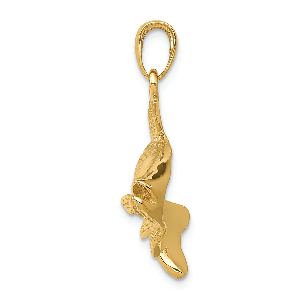 FJC Finejewelers 14k Yellow Gold Polished Open-backed Redfish Charm