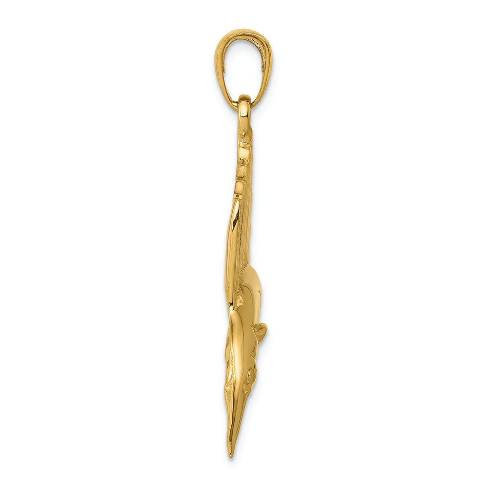 FJC Finejewelers 14k Yellow Gold Polished Sailfish Charm