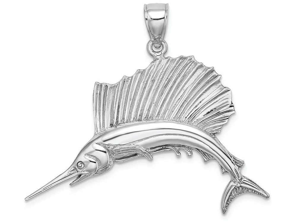 FJC Finejewelers 14k White Gold White Sailfish Charm