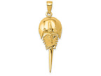 FJC Finejewelers 14k Yellow Gold Polished Moveable Horseshoe Crab Charm