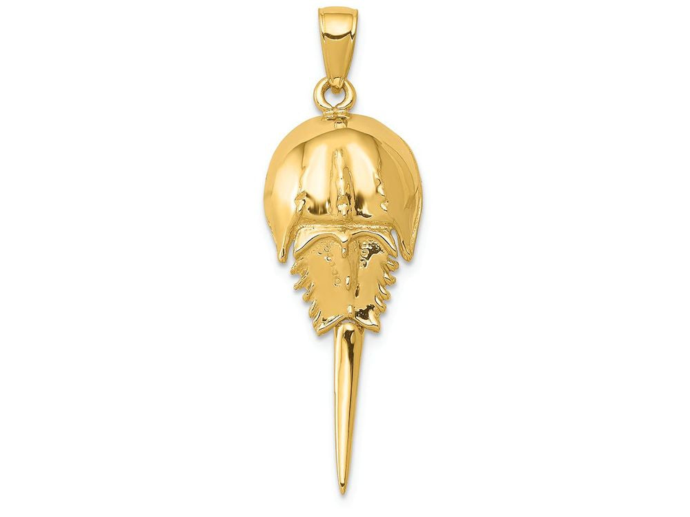 FJC Finejewelers 14k Yellow Gold Polished Moveable Horseshoe Crab Charm
