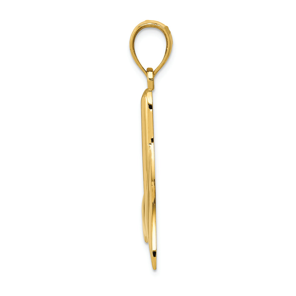 FJC Finejewelers 14k Yellow Gold Solid Polished Large Whale Tail Charm