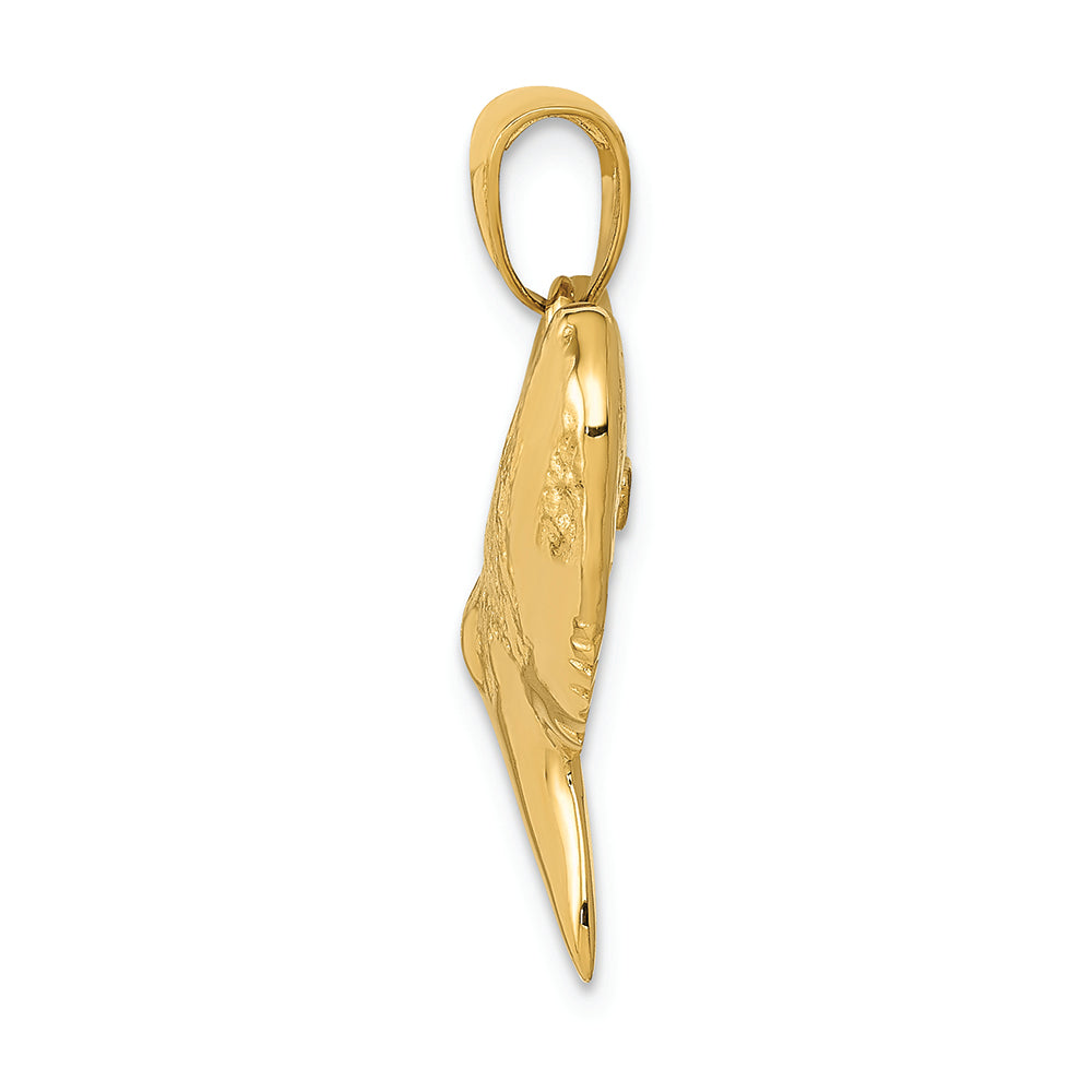 FJC Finejewelers 14k Yellow Gold Solid Polished 3d Shark Tooth Charm