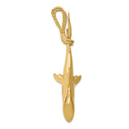 FJC Finejewelers 14k Yellow Gold Hollow Polished 3d Hanging Shark Charm
