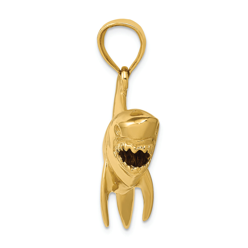 FJC Finejewelers 14k Yellow Gold Polished 3d Shark Charm