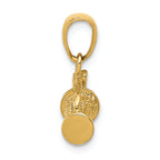 FJC Finejewelers 14k Yellow Gold Solid Polished 3d Golf Bag with Clubs Charm