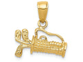 FJC Finejewelers 14k Yellow Gold Solid Polished 3d Golf Bag with Clubs Charm