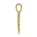 FJC Finejewelers 14k Yellow Gold Solid Polished Open-backed Golf Bag with Clubs Charm