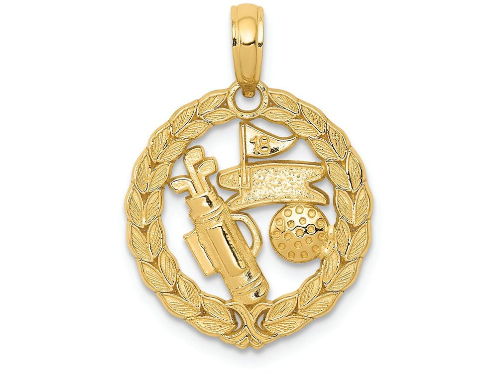 FJC Finejewelers 14k Yellow Gold Solid Polished Golf Theme Charm